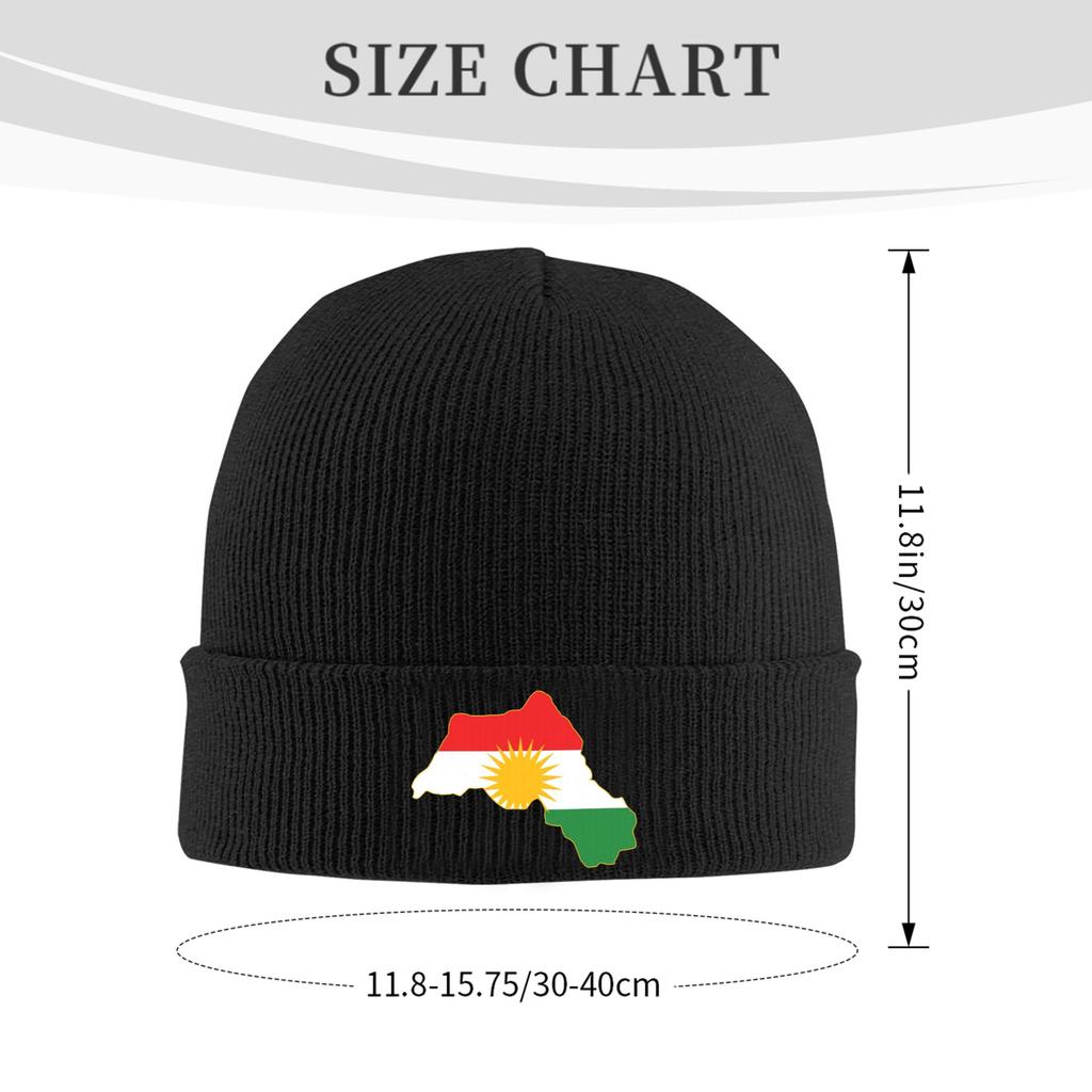Kurdistan Map Flag Skullies Beanies Caps Cool Winter Warm Women Unisex Knitting Hat Unisex Adult  Bonnet Hat