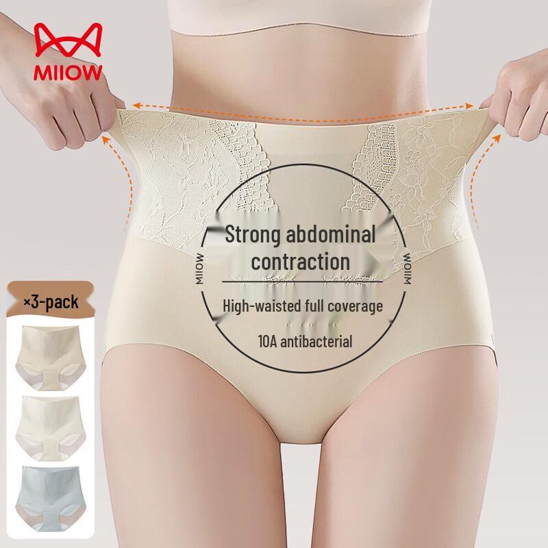 

MiiOW Embossed Lace High-Waist Tummy Control Briefs 2XL
