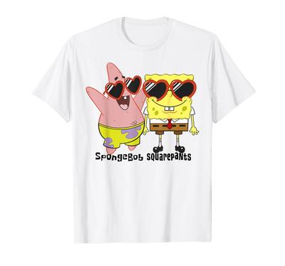 Spongebob Squarepants & Patrick Hart Glasses Portrait T-Shirt
