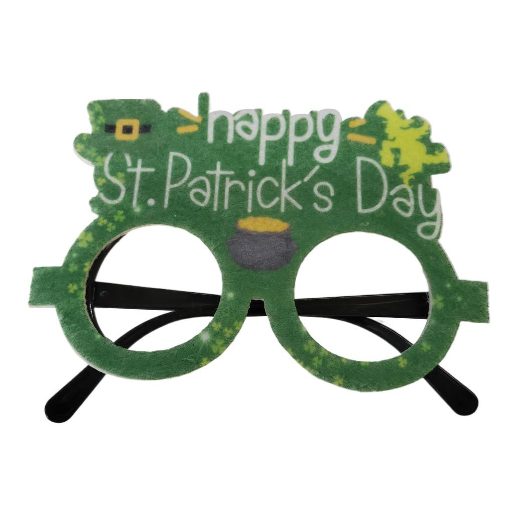 Patricks Day Glasses Shamrock Leprechaun Green Glasses Photo Props Decoration Adult Kids Costume Party Glasses