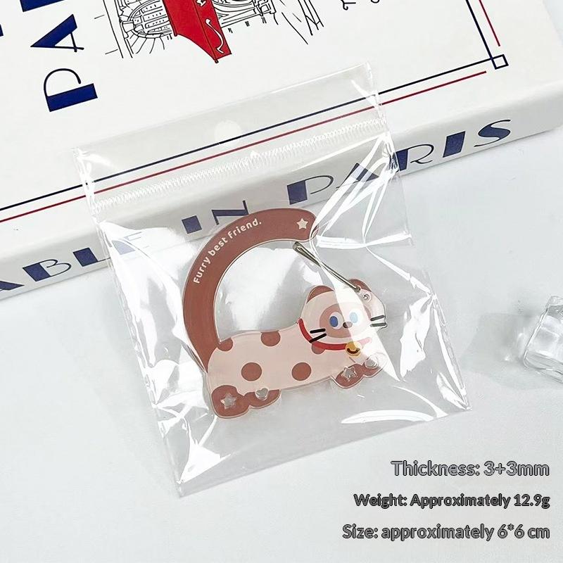 1Pcs Cartoon Cat Carabiner Acrylic Shaped Bag Keychain Cute Animal Backpack Charm Girls Aesthetic Climbing Hook Accessory