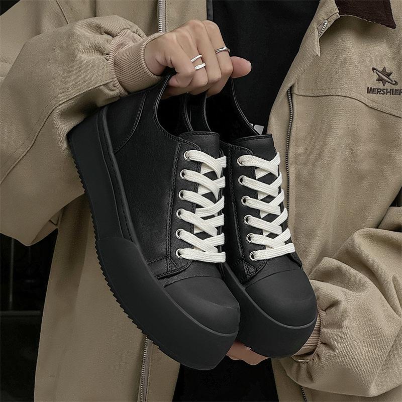 Big Head Shoes Casual Board Shoes Men and Women Couple Derby Shoes Platform Heightening Leather Shoes Men's Commuter Board Shoes 14326-J