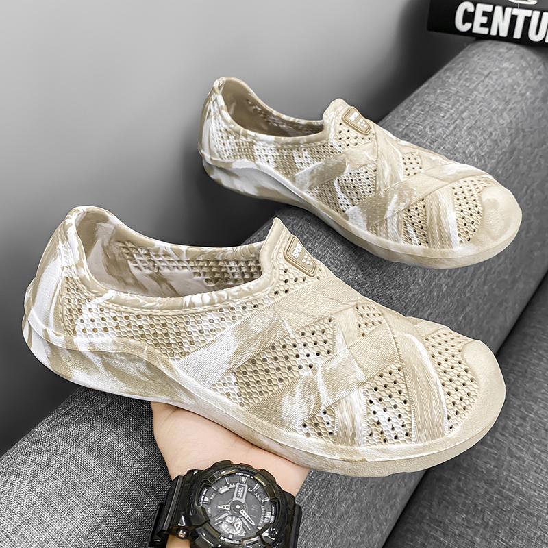 Fashion New Designer Men's Sandals Summer Retro Flat Non-slip Cover Wear Beach Men's Shoes Fashion Casual Sports Men's Slippers