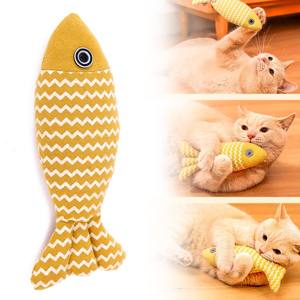 Burlap Fish Catnip Cat Toy Bite Resistant Attract Attention Multifunction Catnip Cat Toys for Cat