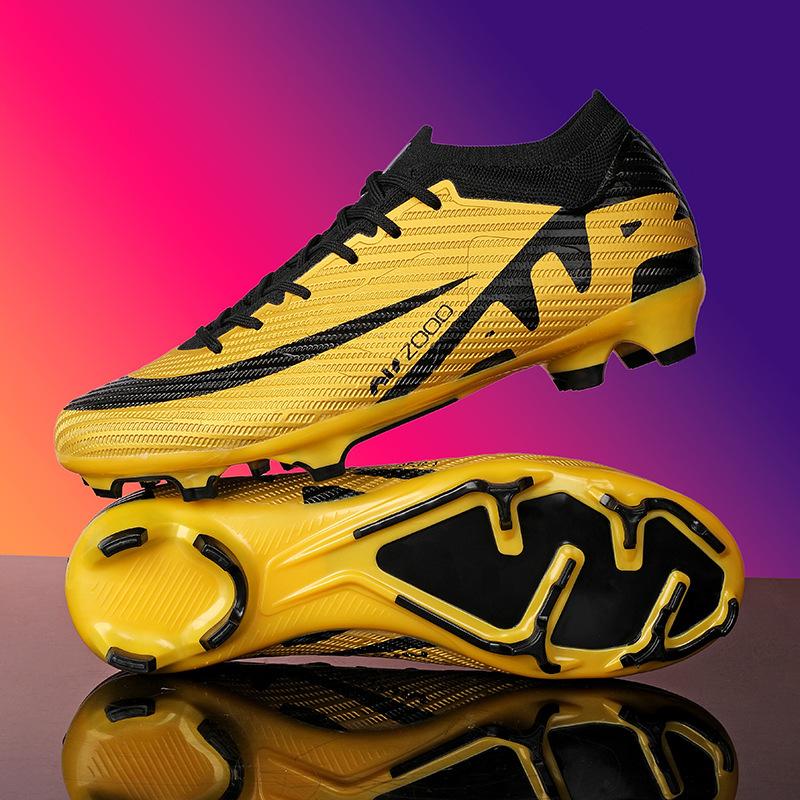 2025 New Football Shoes Men's and Women's High-top Youth Training Long Nails TF Broken Nails Artificial Flat Sports Shoes