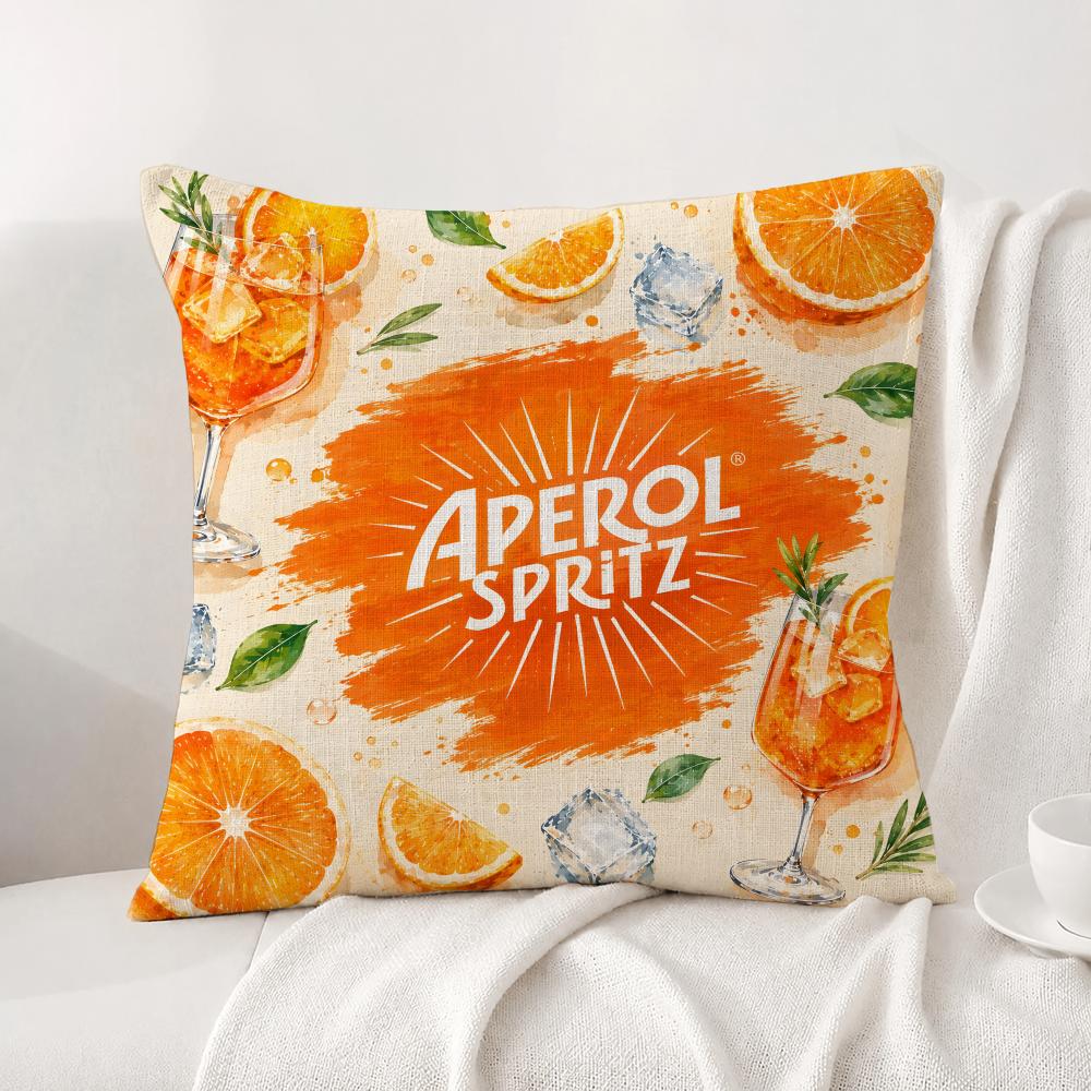 Poszewka na poduszkę Aperol Spritz Naturalny Len Zestaw poszewek na poduszki Poszewka dekoracyjna AllinOne na sofę sypialnię krzesło