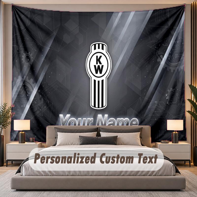 Custom Name Text Tapestry Kenworth Personalized Polyester Wall Tapestry For Bedroom And Room