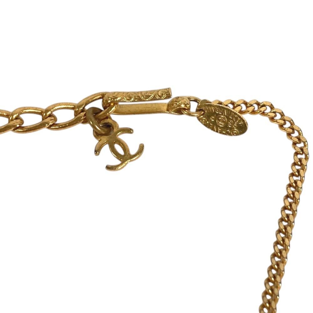 Chanel 98P Soccer Ball Logo CC CC Mark Chain Necklace Metal White/Gold