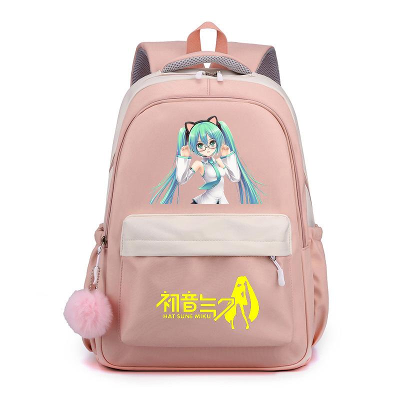 Anime Peripheral Hatsune Future School Bag Backpack Cartoon Backpack Candy Color Large Capacity Student School Bag Stationery