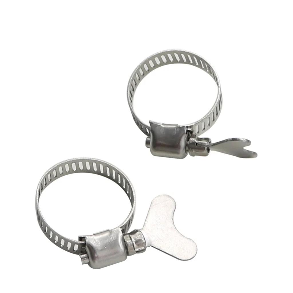 16~20mm Hose Connection Fastening Clamps Adjustable Stainless Steel Garden Irrigation Pipe Connection Fixed Buckle Clips 1/10Pcs
