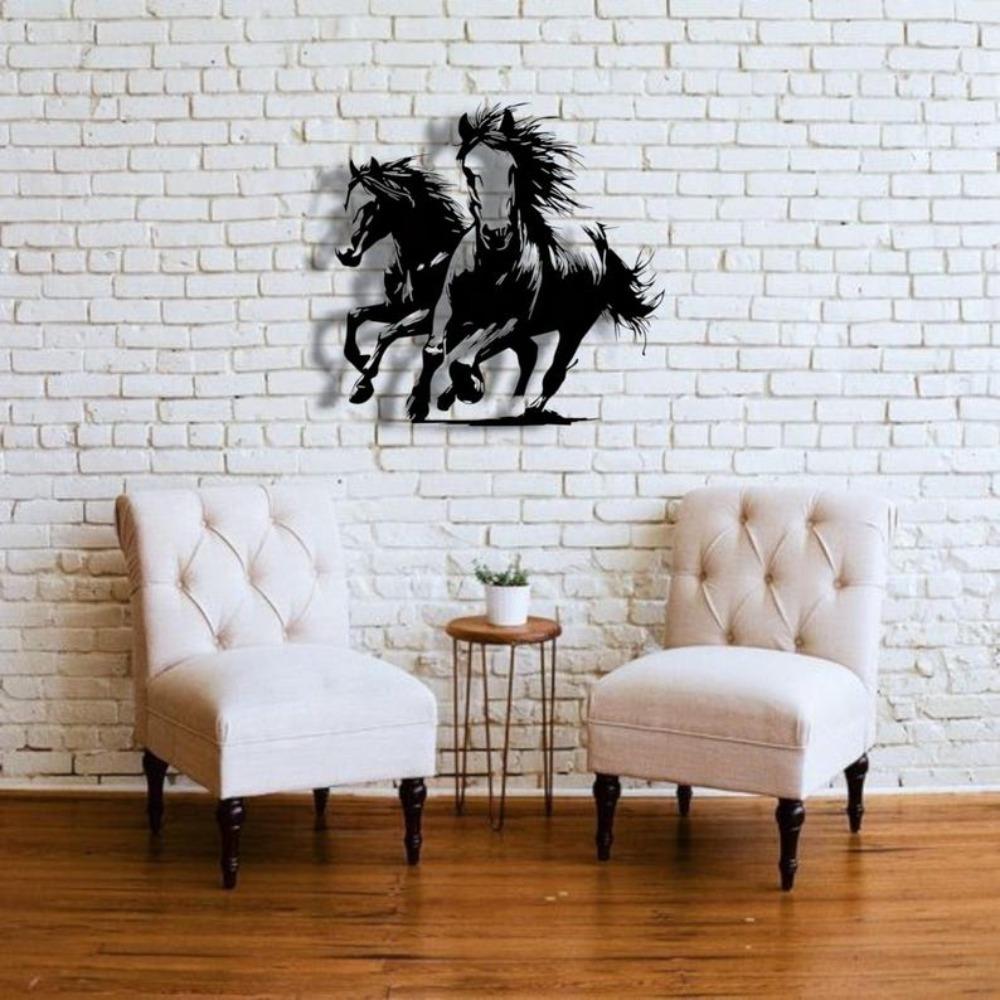 Horses Metal Wall Art Dynamic Freedom Power Design