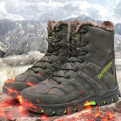 Winter Snow Boots Warm Men Hiking Boots Leather High Top Big Size Men's Boots Outdoor Sneakers