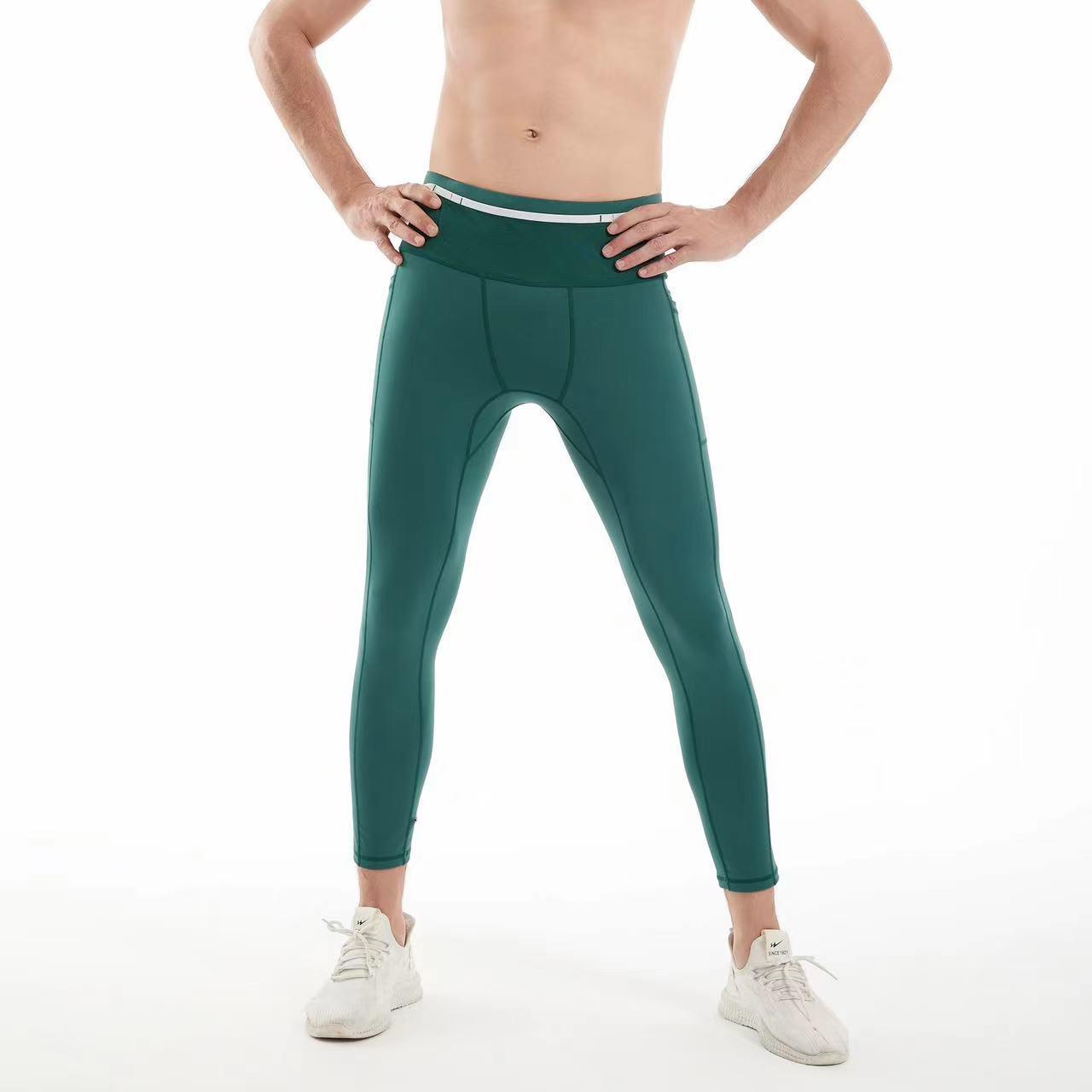 

Унисекс укороченные компрессионные штаны с 6 карманами, быстросохнущие, для бега, йоги и езды на велосипеде Large