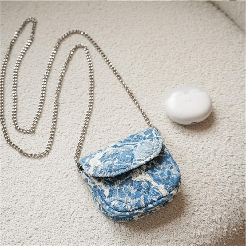 Denim Blue Change Purse Fashionable Women's Bag Makeup All-matching Shoulder Casual Mobile Phone