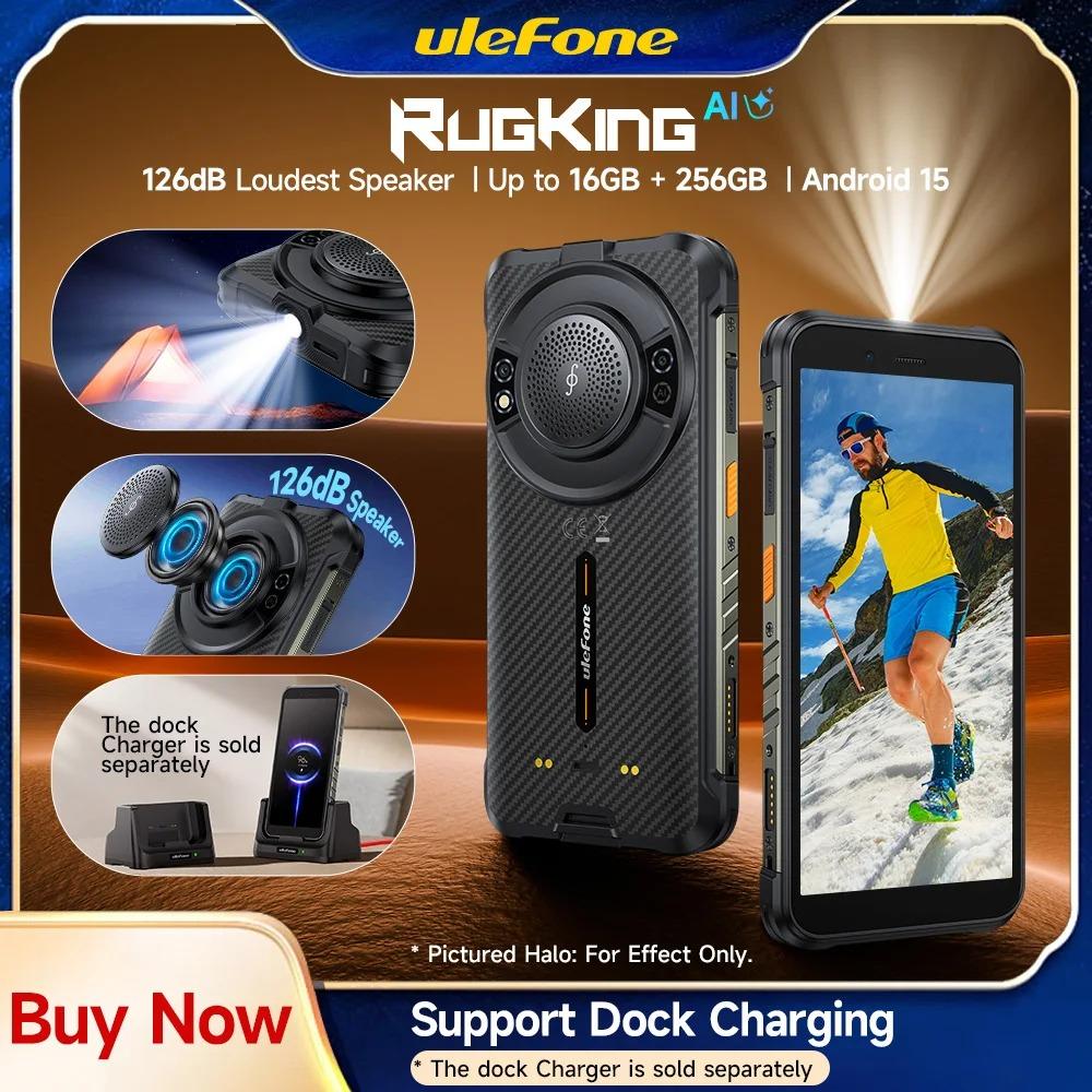 Ulefone RugKing 4G Rugged Phone Android 15 Up to 16GB+256GB Waterproof Smartphone 9600mAh NFC Global Version