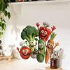 Charming Vegetable Wall Stickers with Expressive Faces for Home Decoration PVC Self-Adhesive Finish