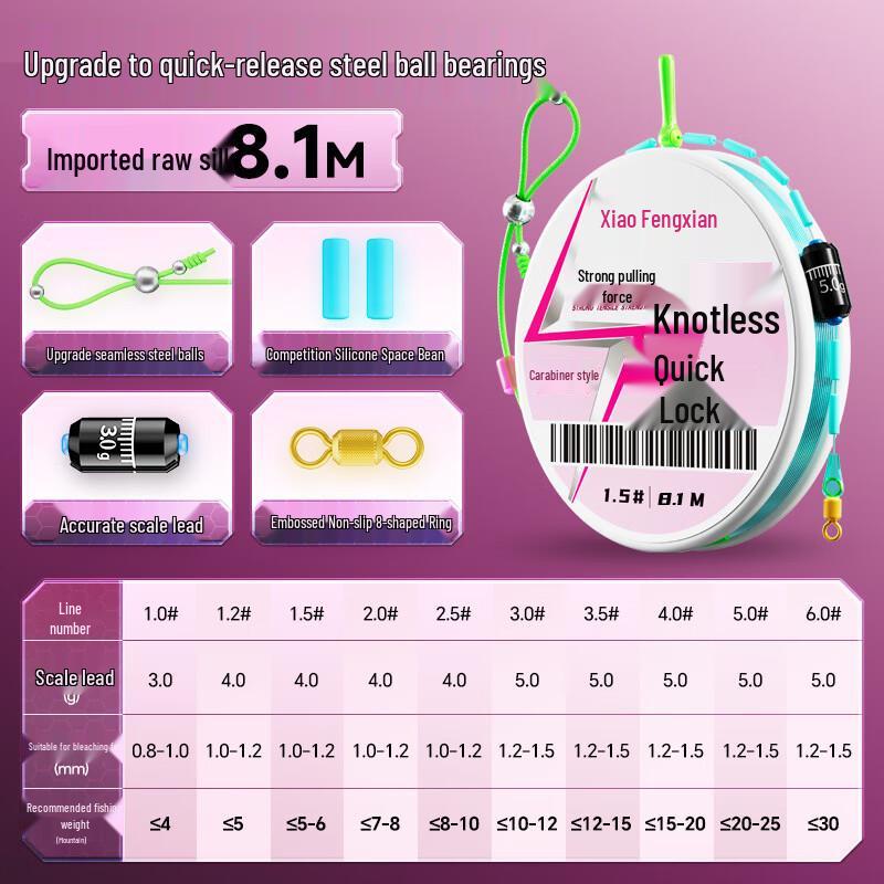 

Xiaofengxian Knotless Steel Ball Fishing Line Set Line No. 4.0