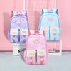Stylish And Trendy Waterproof School Backpack For Girls With Cartoon Prints In Purple Pink And Blue