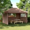 Vidaxl Pop-Up Party Tent with 3 Walls, Brown