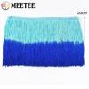 Meetee 2/3/5M 20cm Coloured Fringe Tassel Clothing Curtain Lace Trim Webbing Ribbons for Sewing Latin Dress Fabric Accessories