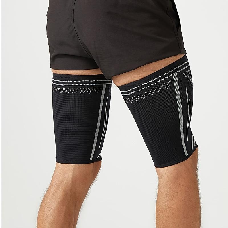 1Pc Elastic Thigh Compression Sleeve,Featuring a Knitted Non-Slip Upper Leg Design,Equipped with Double Silicone Non-Slip Strips