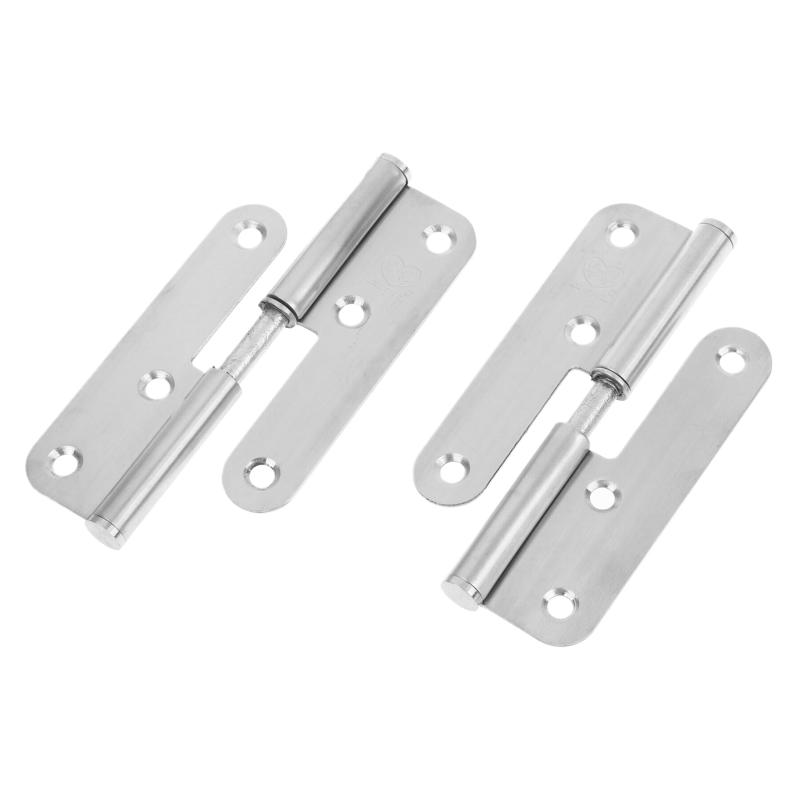 1pair 4 Inch Thick Stainless Steel Round Corner Detachable Hinge Bedroom Wardrobe Room Door Fireproof Flat Hinge