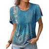 Sommer-Damen-T-Shirt, lässig, bequem, ethnischer Wind, kurzärmelig, bedrucktes T-Shirt