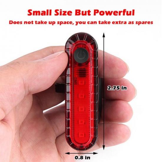1-4PCS Bike Tail Lights LED Rechargeable Bicycle Helmet Rear Safety Warning Lamp 1PC