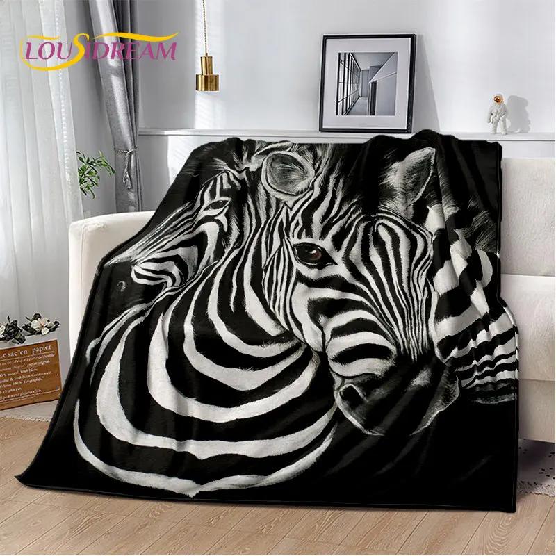 Wildtier Zebra Weiche Plüschdecke, Flanelldecke Überwurfdecke für Wohnzimmer Schlafzimmer Bett Sofa Picknick Abdeckung Bettdecke Kinder
