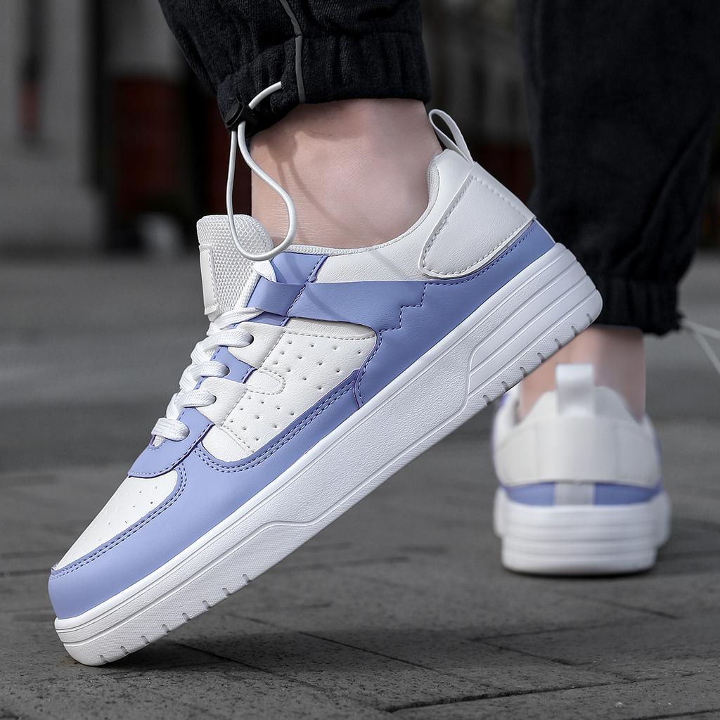 PU Leather Casual Sports Shoes Unisex Running Sneakers Fashion Board Shoes Walking Shoes Lightweight Non-slip