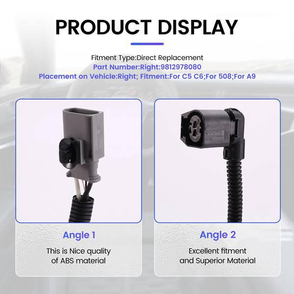 Right ABS Wheel Speed Sensor for Citroen C5/C6, Peugeot 508, Fengshen A9 - Model 9812978080
