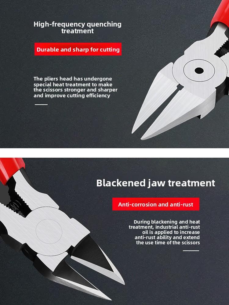 Sharp Diagonal Nozzle Pliers Electronic Cutting Tool for Plastic Gate Metal Wire Cable Precision Flush Cutter for DIY Repair