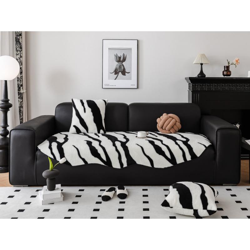 Velvet Shaped Sofa Cushion Autumn and Winter Thickening Plush Non-Slip Seat Cushions High-Grade Light Luxury Sofa Cover Cover Cloth