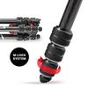 Manfrotto Befree Live Kolfiber Videohuvud Resa Idealisk för Video Fullt Utsträckt Höjd Minimal Höjd Bärväska Ingår T-Stativ Kit, Svart,