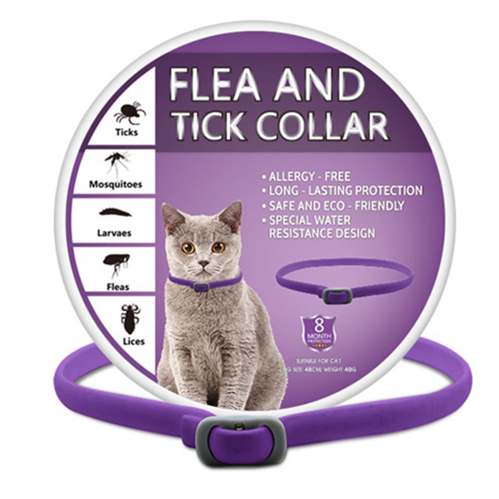 

Ошейник от блох и клещей для домашних животных для собак и кошек, регулируемый размер, экологичный ПВХ материал