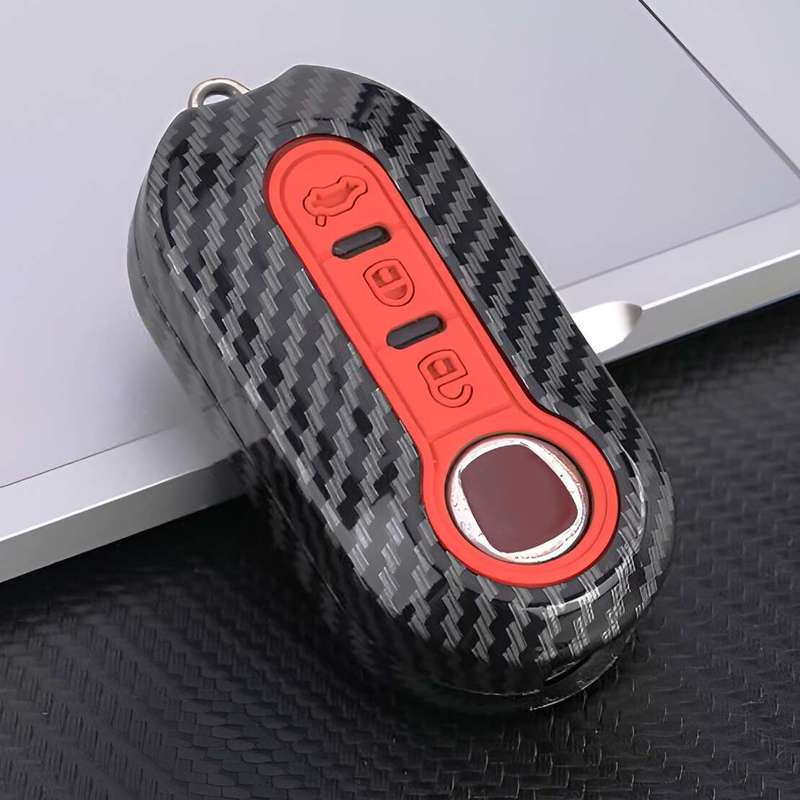 3 Button Red Button Pad Remote Key Fob Cover Case Shell Fit For Fiat 500 Abarth Ducato Punto Doblo