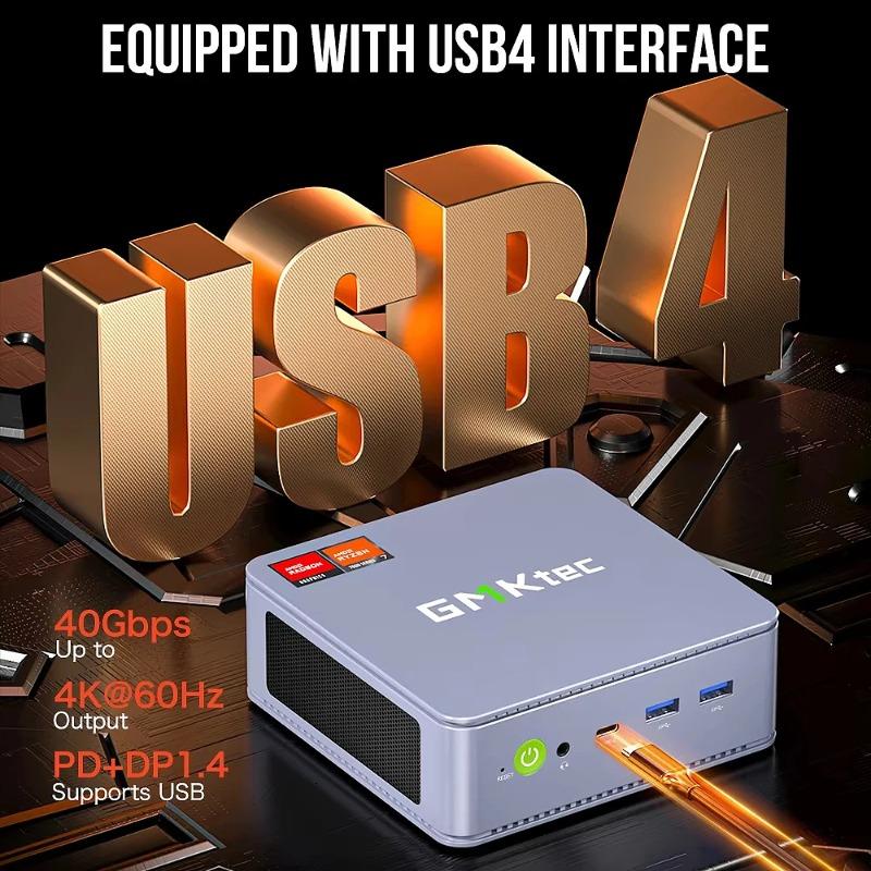 GMKtec K6 Mini PC AMD R7-7840HS 8C/16T 16 GB RAM 512 GB PCIe 4.0 SSD Mini komputer stacjonarny Windows 11 Pro WiFi 6E/BTstimule Type-C