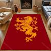 Multiple Sizes Red Background Yellow Lion Emblem Carpet for Living Room Bedroom Sofa Home Decor Rus Non-slip Floor Mat