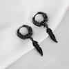 2PCStainless Steel Punk Men's Hoop Earrings For Women Hip Hop Totem Earring For Men Earrings Gothic Ear Stud Jewelry Party Gift