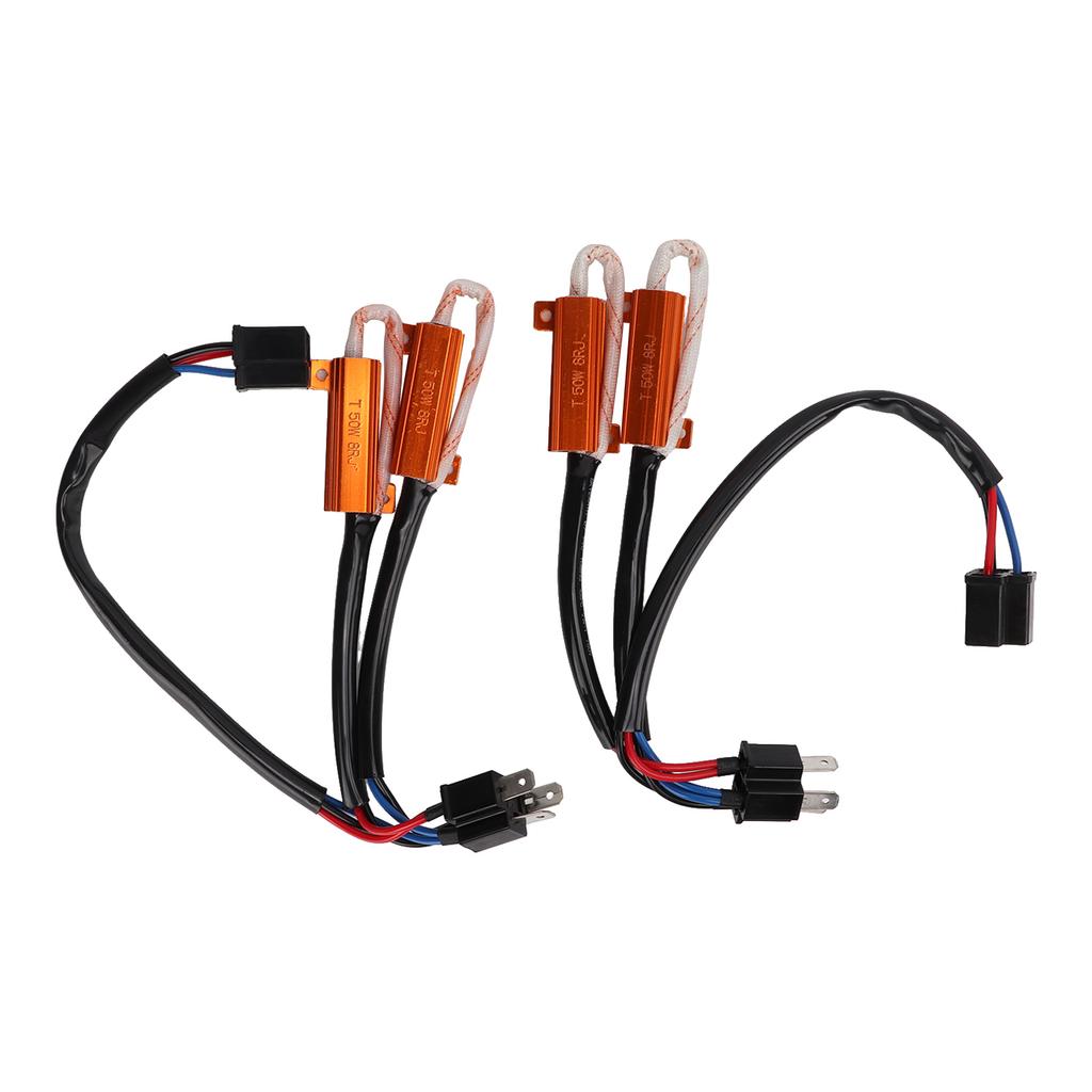 2pcs H4 50W 8 Ohm LED Resistor Error Free LED Lights Load Resistor for Decoding and Troubleshooting