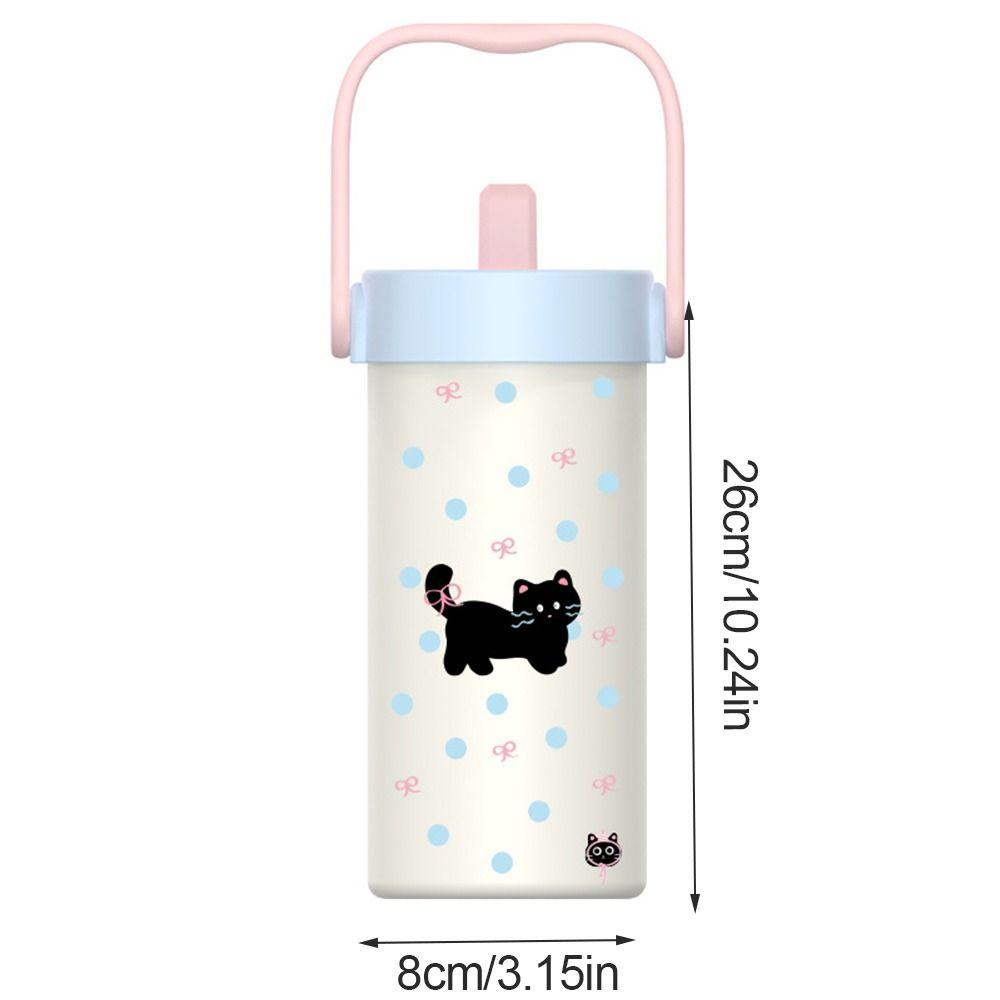 600ML Vacuum Cup With Pendant Insulation Or Cooling Insulated Cup With Straw Durable 316 Stainless Steel Cup for Office Workers
