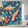 Colorful Koi Fish Shower CurtainBlue Pink Design Modern Bathroom Decor for Home Bathing Room Size 180x180cm