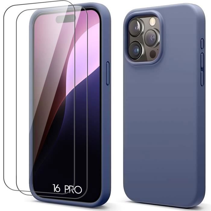 Coque de protection - BOOLING - pour iPhone 16 Pro - Silicone Liquide - Slim - Bleu Nuit