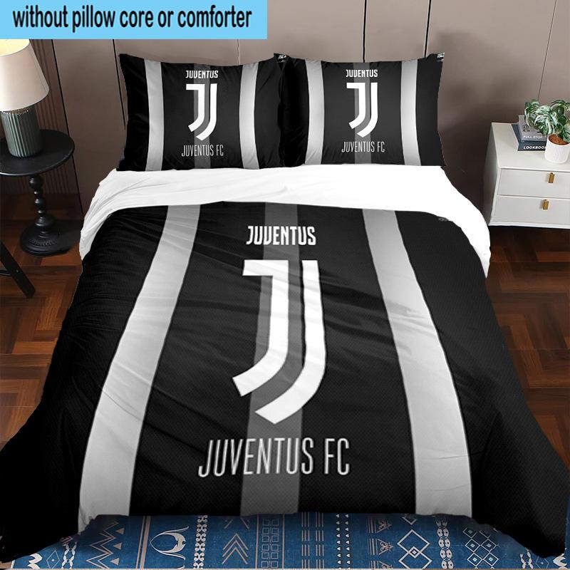 Juventus Heartbeat Logo 3PCS Bedding set,Ideal for1pc Duvet Cover And 2pcs Pillowcases Perfect for Christmas gift,Ideal for Bedroom, Dormitory