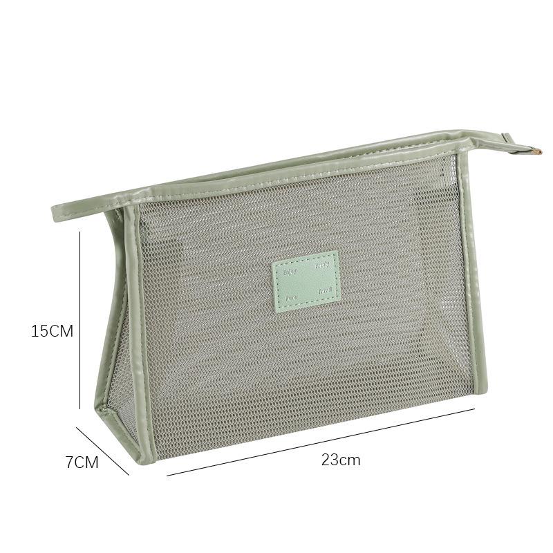 Large Capacity Mesh Makeup Bag - Portable Transparent Toiletry Storage