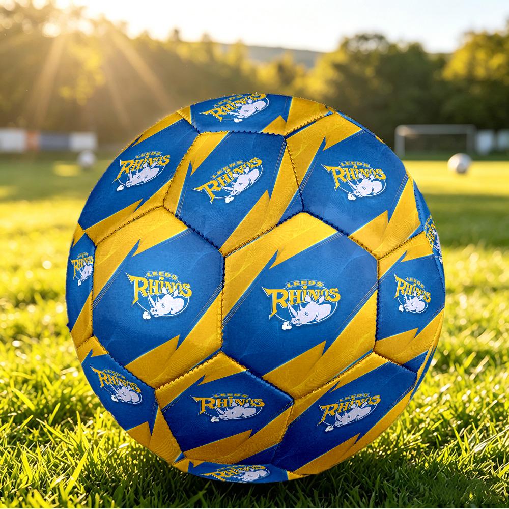 Leeds Rhinos Size 5 Sports Training Ball Shock Absorbing Durable Ball For Match Daily Practice Outdoor Activities