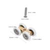 4Pcs Bathroom Glass Sliding Door Rollers Copper Bearing Shower Screen Wheel Replacement Smooth Sliding Shower Door Pulley