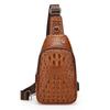 Men's Retro Crocodile Pattern Chest Bag - Large Capacity European and American Style Crossbody & Shoulder Bag.