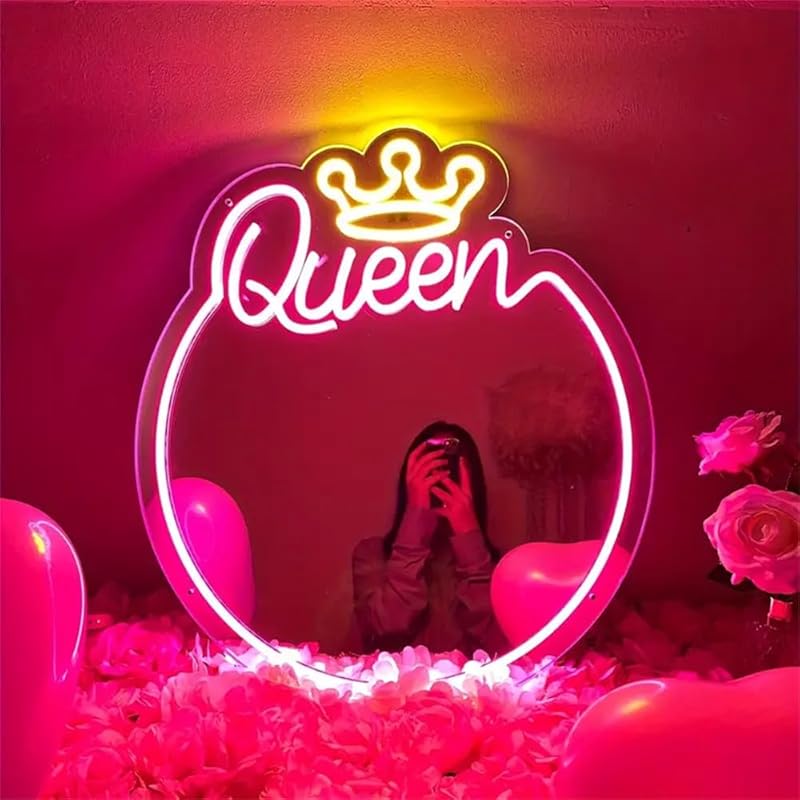 Hello Gorgeous Neon Sign for Wall Decor USB Powered LED Neon Light Mirror Sign with Adjustable Brightness Light Up Sign for Bedroom Girls Rooms