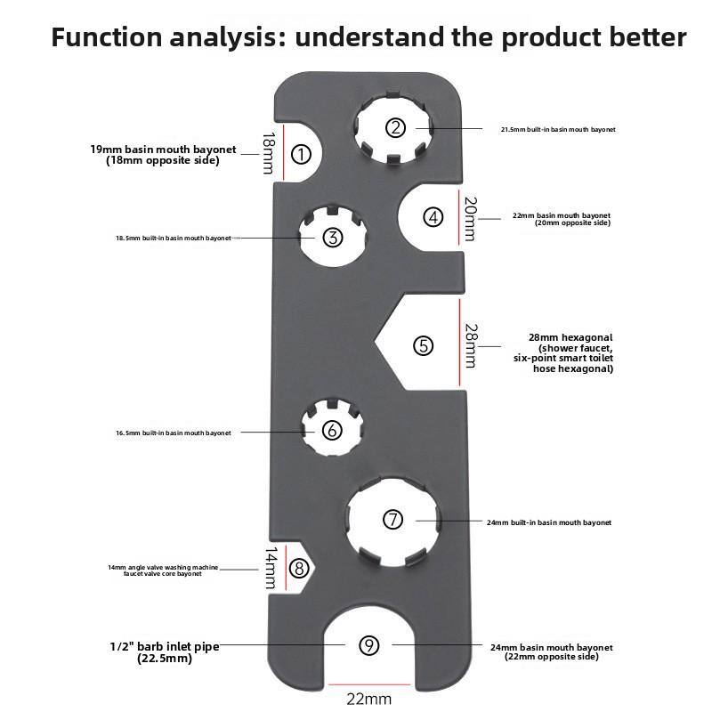 Stainless Steel Washbasin Faucet Foaming Wrench, Universal Bathroom Washbasin Water Outlet Disassembly Tool, Magic Tool